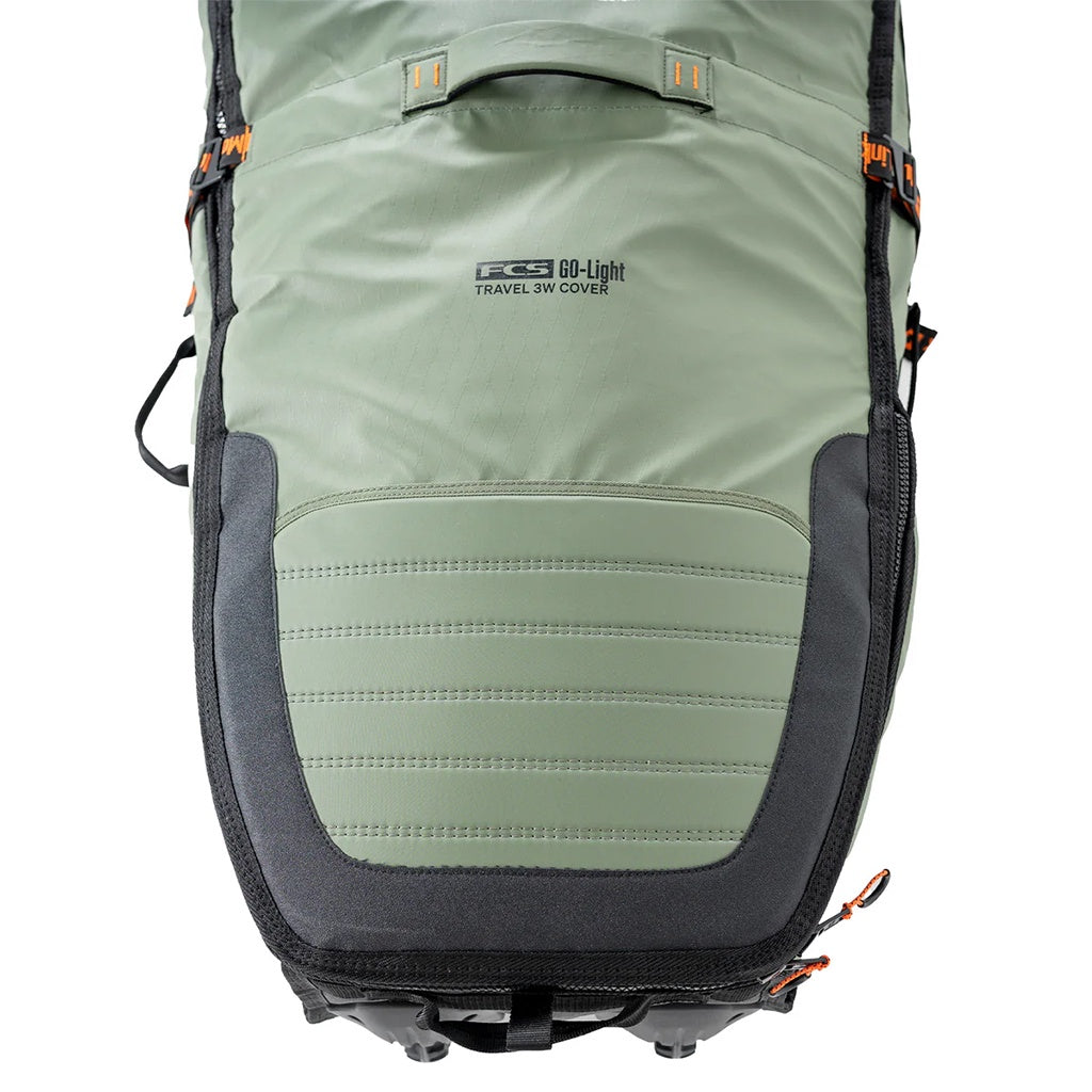 FCS | 6'7" GO-Light Travel 3 Shortboard / Fish Wheelie Triple Surfboard Cover